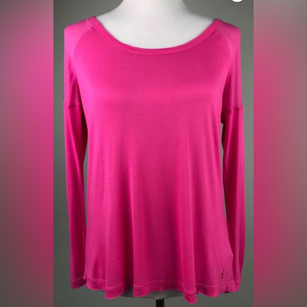 Juicy Couture Pink Sheer Blouse Size XS Long Sleeve Stretch Layer Casual Shirt